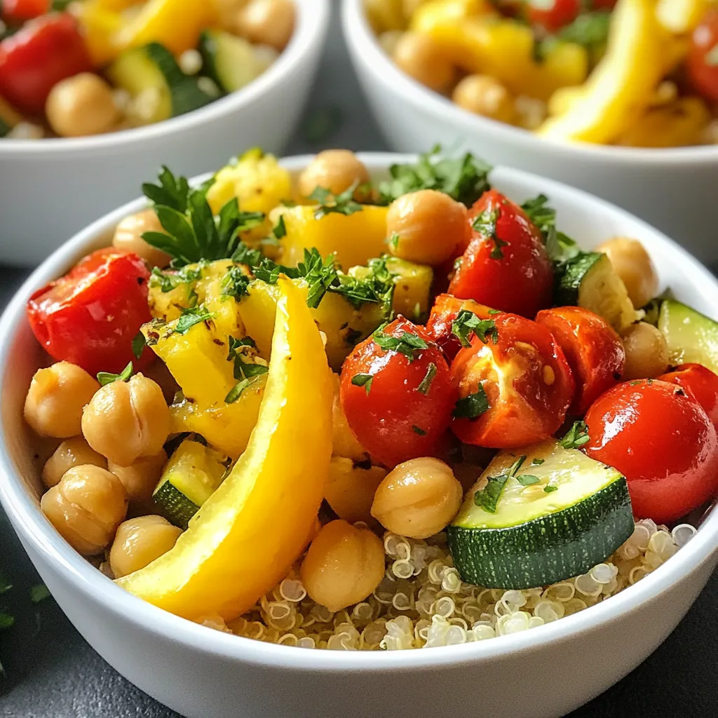 Roasted Vegetable Chickpea Bowls Gesund und Einfach