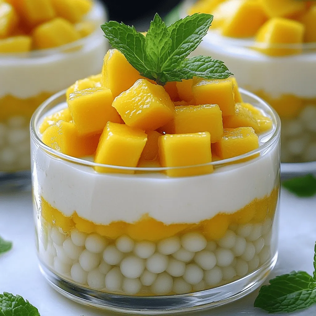 Mango Sago mit Kokosmilch Einfaches Dessert Rezept