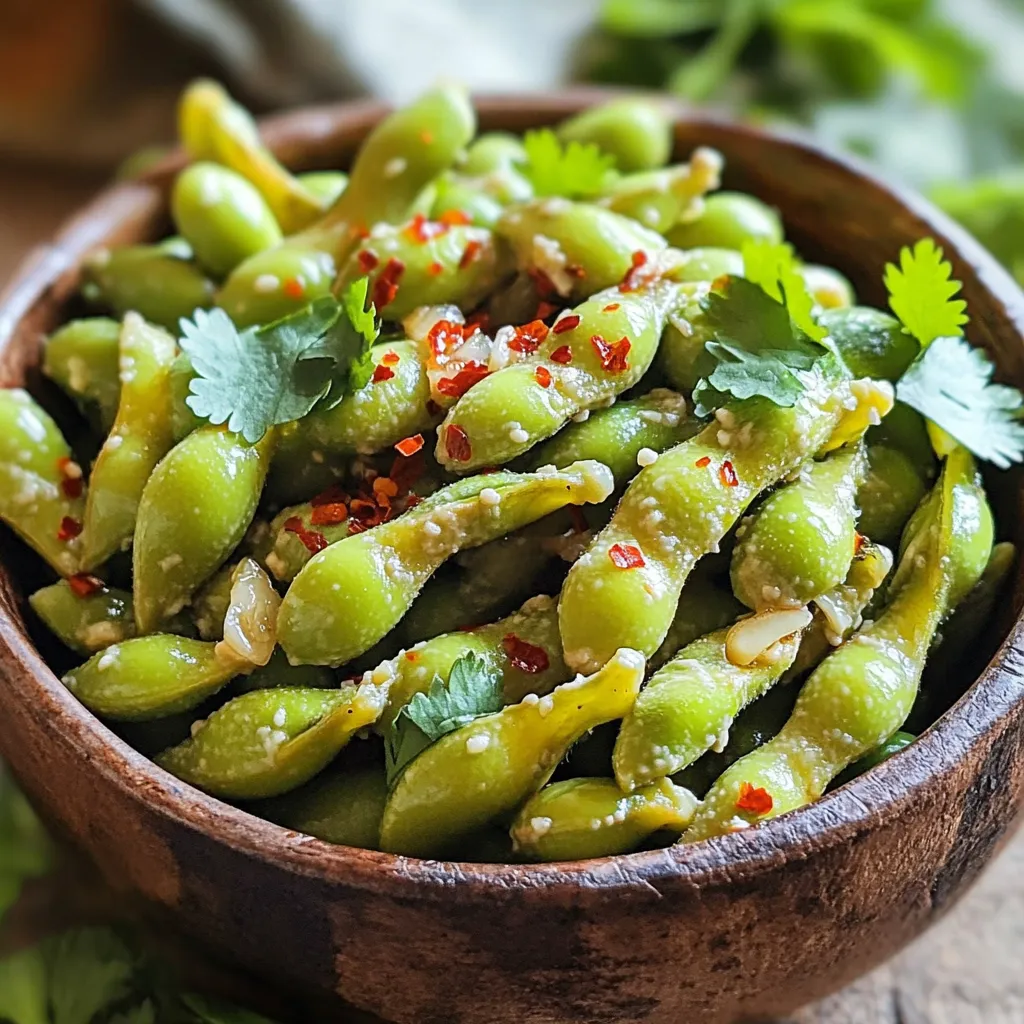 Leckere Air Fryer Spicy Garlic Edamame Rezeptidee