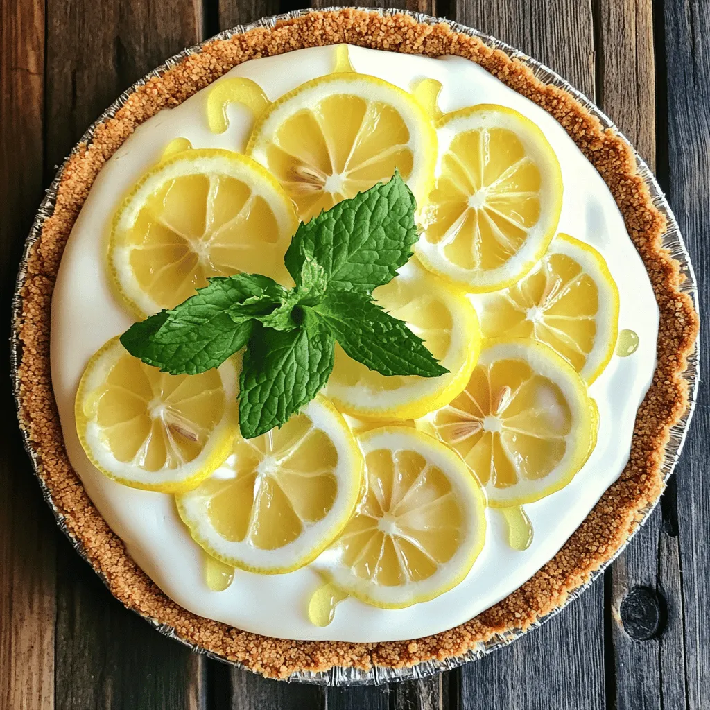 No-Bake Lemon Icebox Pie Einfaches süßes Dessert