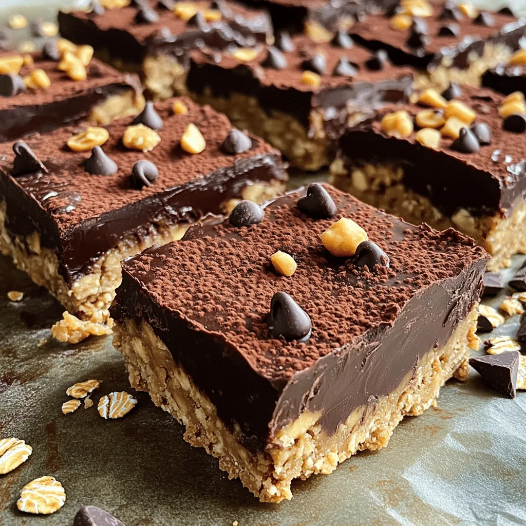 Peanut Butter Chocolate Oat Bars einfach und lecker