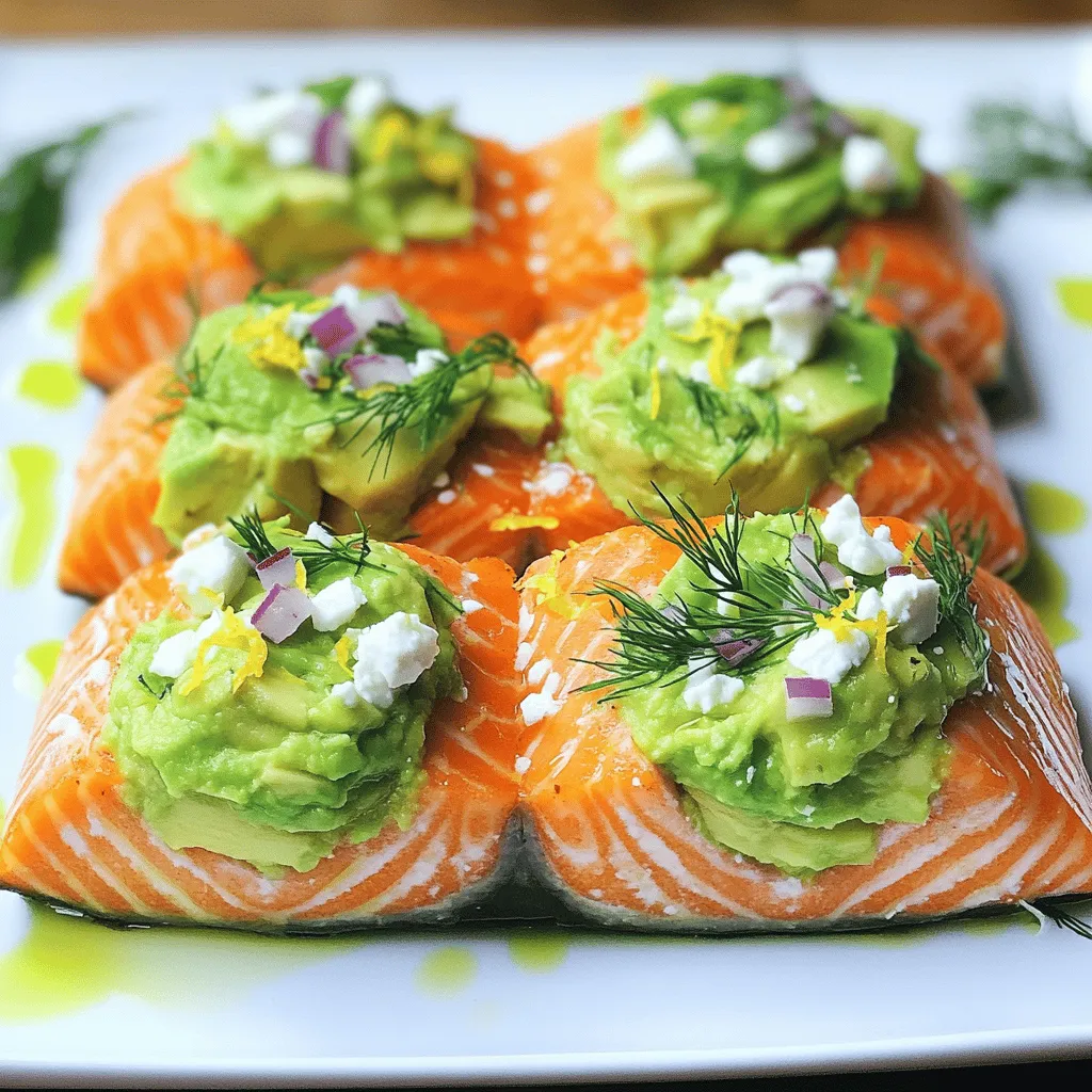 Um gefüllten Lachs zuzubereiten, brauchst du einige wichtige Zutaten. Hier sind die Hauptzutaten für dein Rezept: - 4 Lachsfilets (jeweils ca. 150 g) - 1 reife Avocado, püriert - 100 g Feta-Käse, zerbröckelt - 1 kleine rote Zwiebel, fein gehackt - 1 Knoblauchzehe, gehackt - 1 EL frischer Dill, gehackt (oder 1 TL getrocknet) - 1 Zitrone (Saft und Schale) - 2 EL Olivenöl - Salz und Pfeffer nach Geschmack