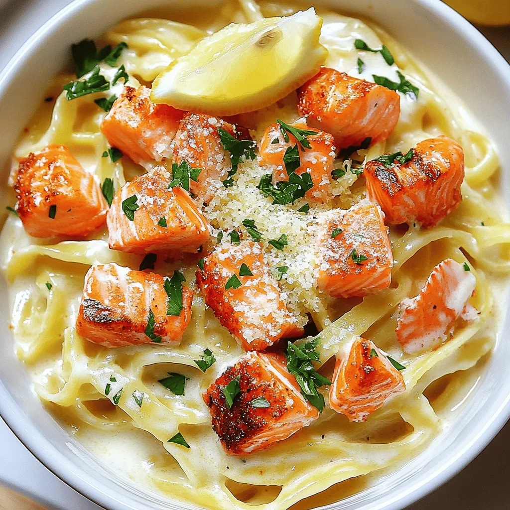 Cajun Lobster, Crab und Salmon Alfredo Rezept lecker