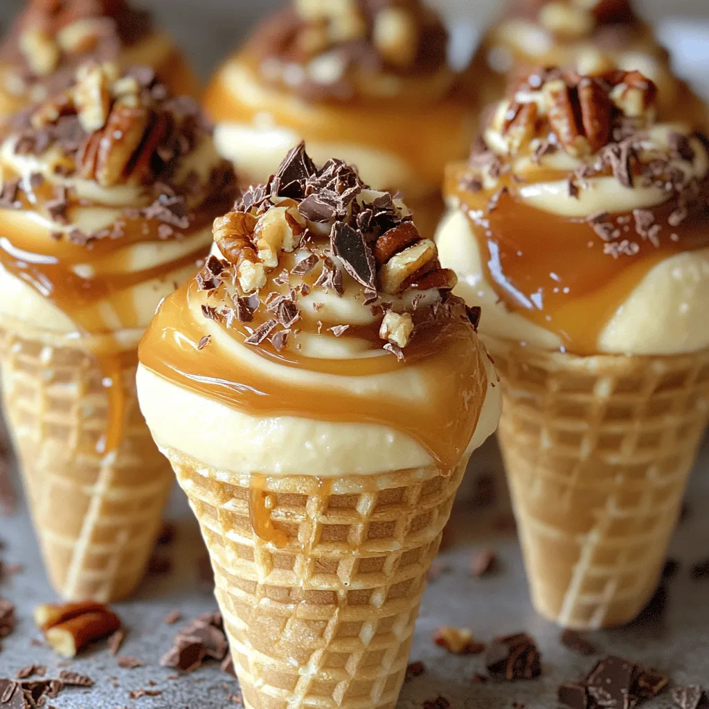 Mini Cheesecake Praline Cones für süßen Genuss