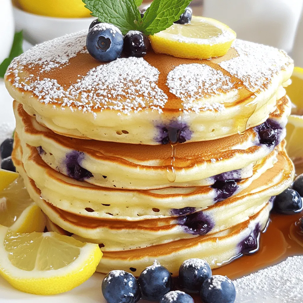 Lemon Blueberry Ricotta Pancakes Frisch und Saftig