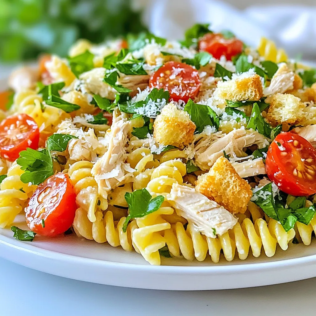 Leckere Chicken Caesar Pasta Salad Schnell zubereiten