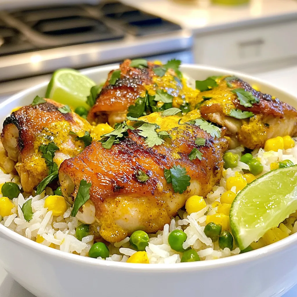 Kokosnuss-Hühnchen und Reis Einfach und Lecker