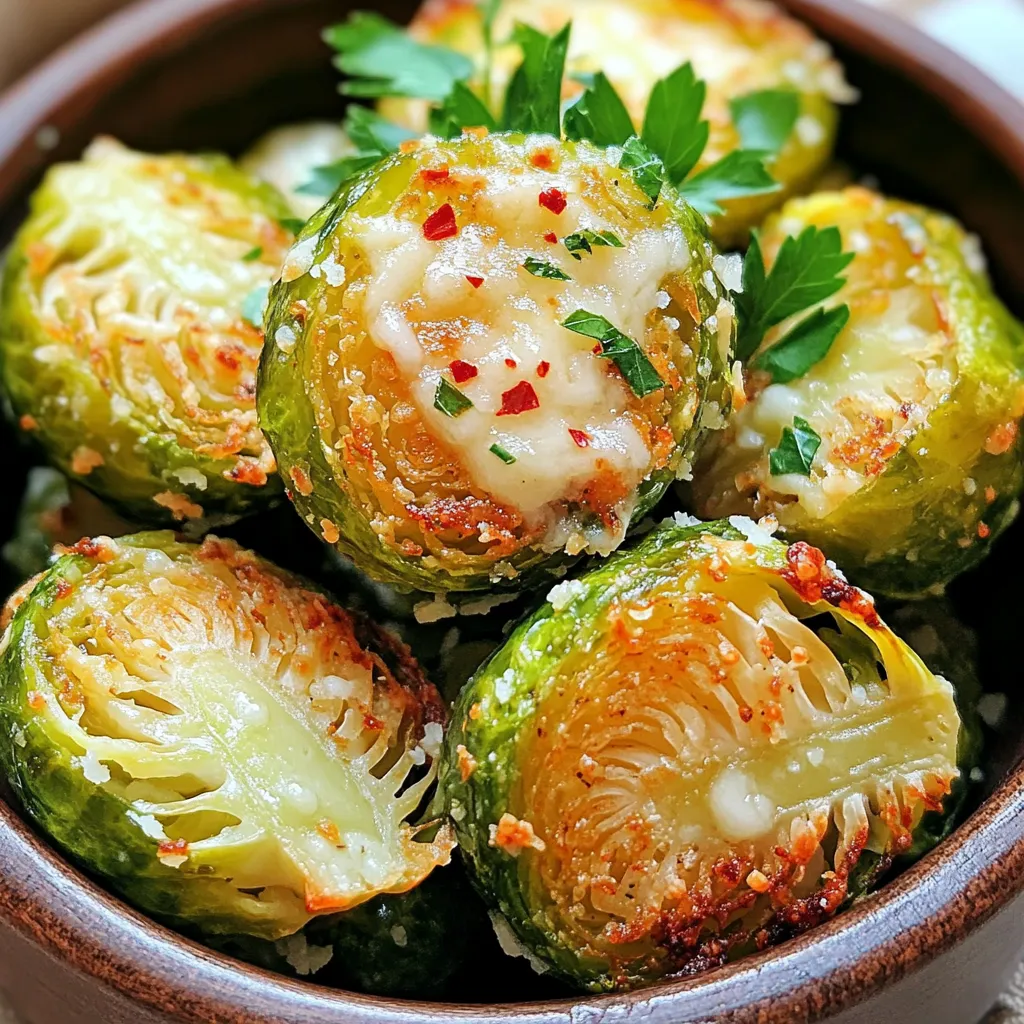 Knusprige Air Fryer Knoblauch Parmesan Rosenkohl