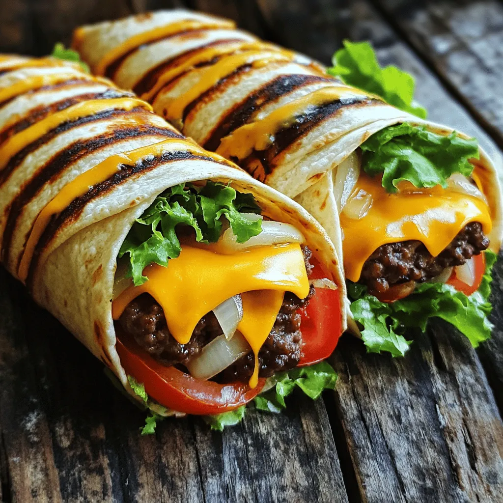 Grilled Cheeseburger Wraps Köstlicher Grillgenuss