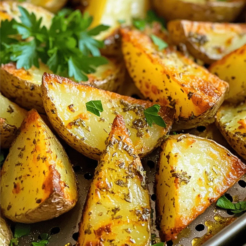 Knusprige Air Fryer Garlic Herb Potato Wedges Rezept