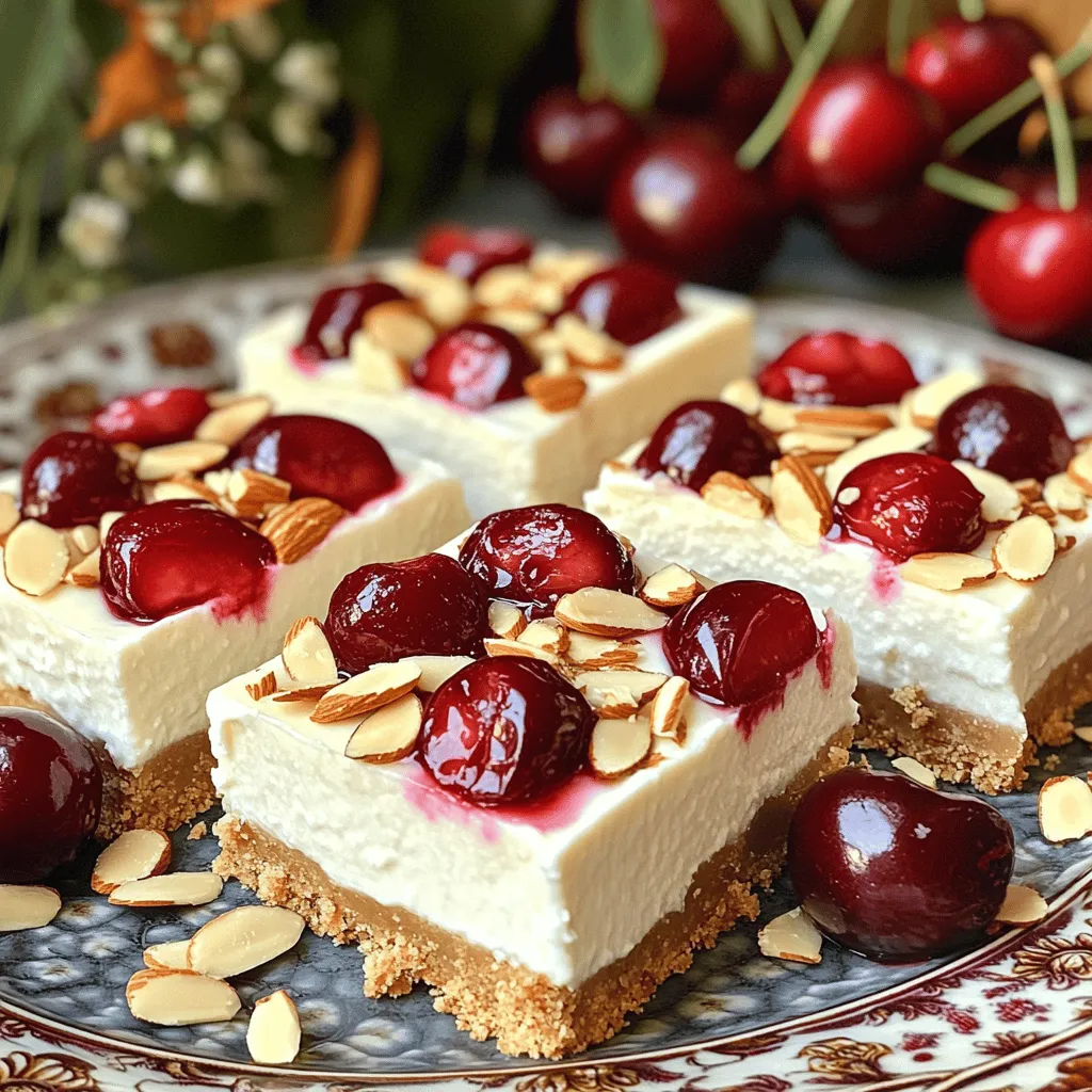 Cherry Almond Cheesecake Bars Einfaches Rezept entdecken