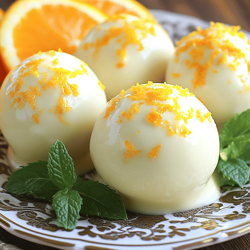 No bake orange creamsicle truffles sind ein fruchtiger Genuss. Diese kleinen Bällchen bringen den Geschmack von frisch gepresstem Orangensaft und cremigem Käse zusammen. Sie sind einfach und schnell zuzubereiten. Die Hauptbestandteile sind Vanillewafer-Krümel, Frischkäse, Puderzucker und frischer Orangensaft. Diese Zutaten machen die Trüffel besonders lecker und süß.