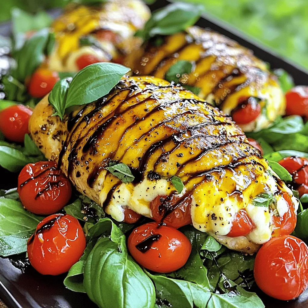 Caprese gefüllte Hähnchenbrust Einfaches Rezept