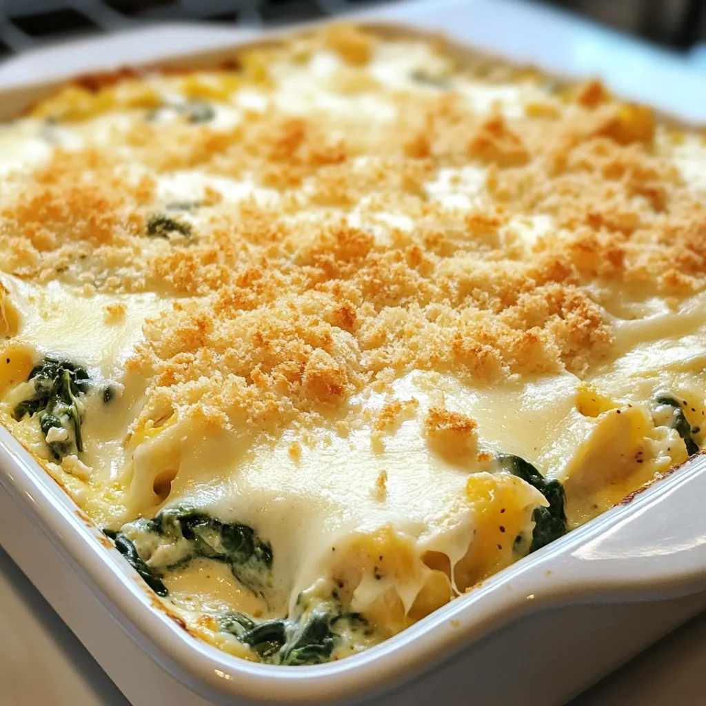 Köstlicher Chicken Spinach Casserole mit Frischkäse
