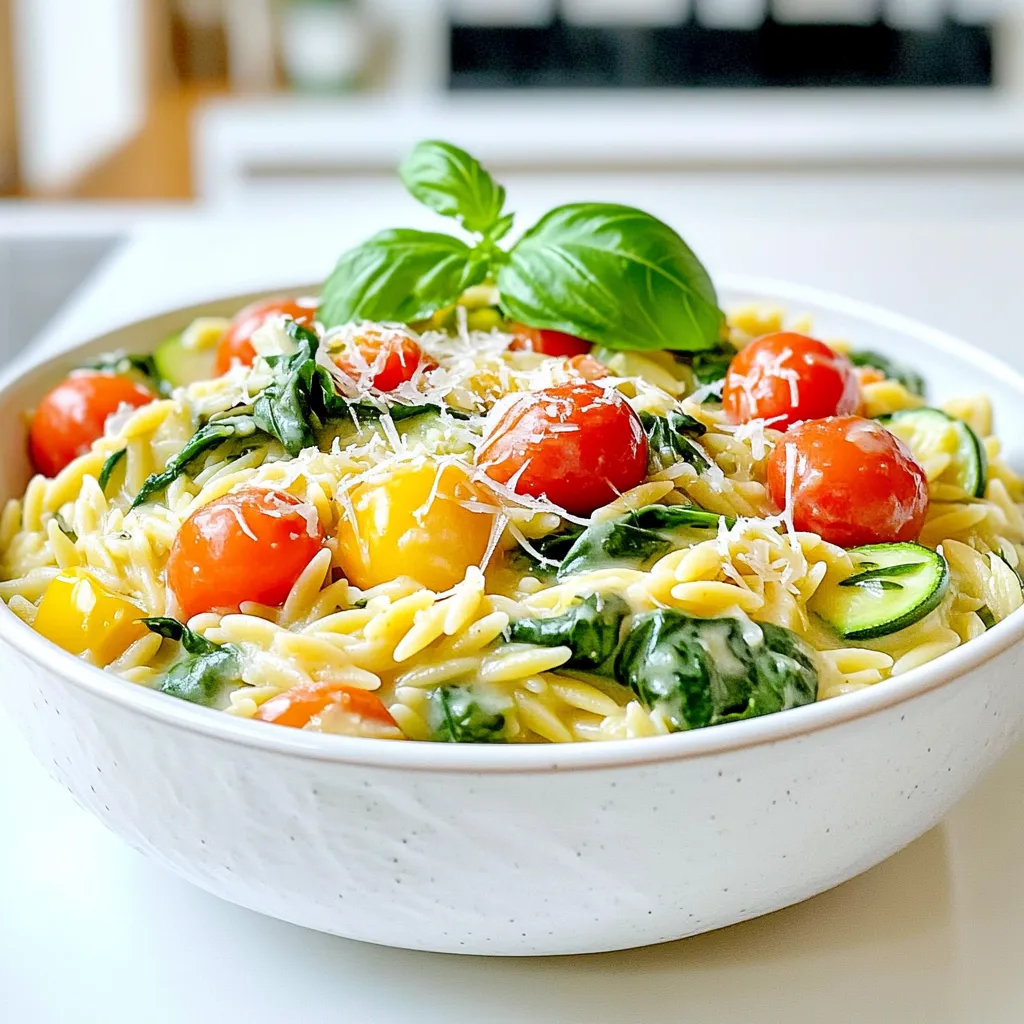 Cremiger One Pan Orzo Einfach und Lecker Kochen