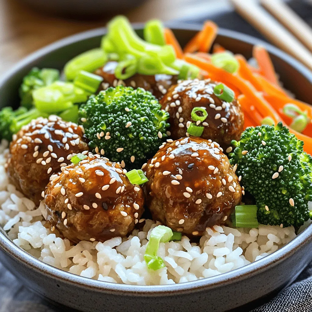 Teriyaki Meatball Rice Bowls Schnelle und leckere Idee