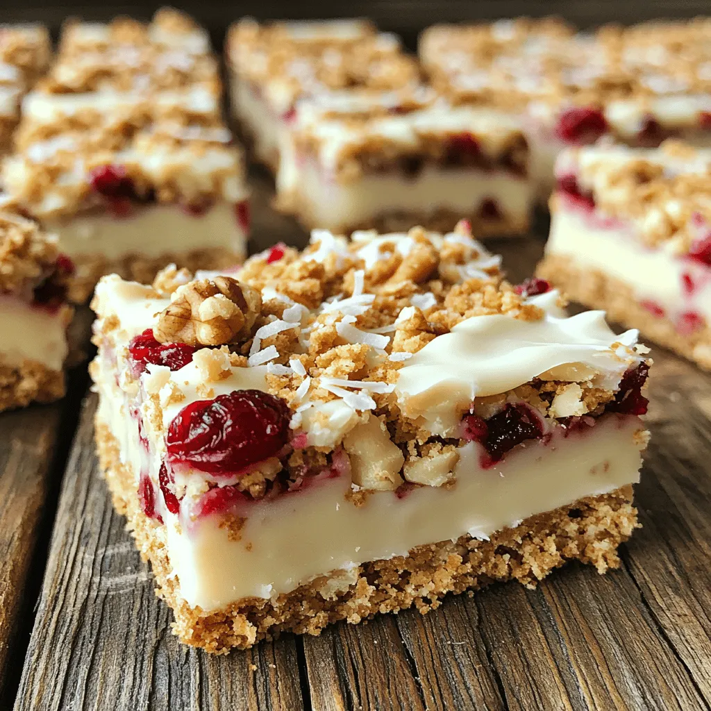 No-Bake White Chocolate Cranberry Bars Lecker und Einfach