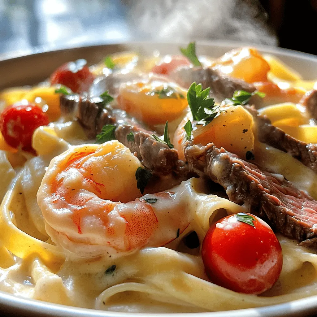 Cajun Shrimp and Steak Alfredo Schnelles Rezept