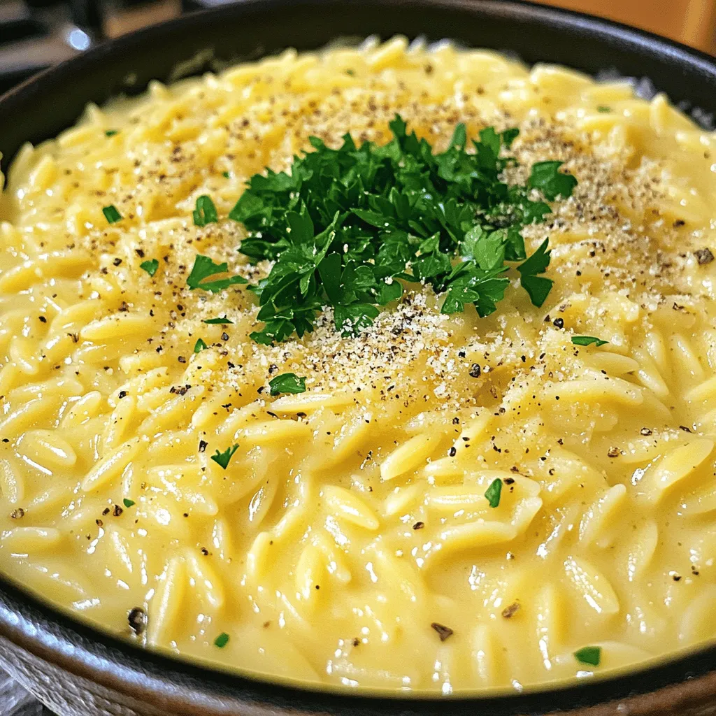 One-Pot Garlic Parmesan Orzo Schnelles und Einfaches Gericht