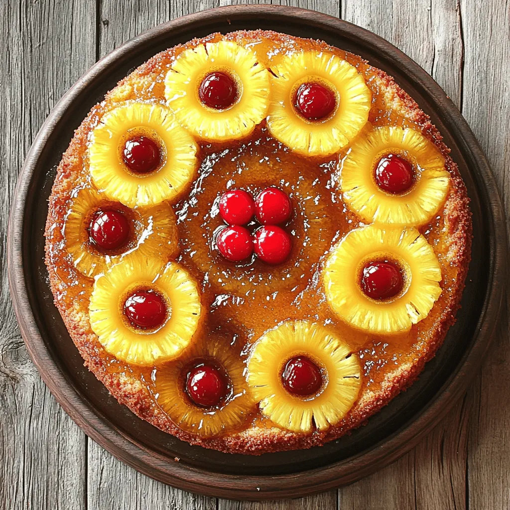 - 1 Dose (400g) Ananasringe, abgetropft - 1 Tasse brauner Zucker - 1/2 Tasse Butter (geschmolzen)