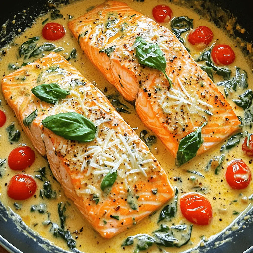 Creamy Garlic Tuscan Salmon Skillet Einfaches Gericht