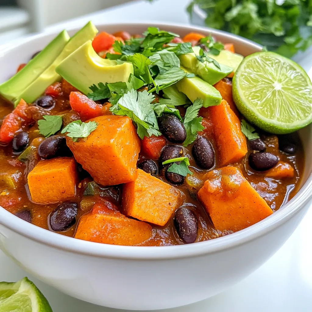 Süßkartoffel Schwarze Bohnen Chili kräftiger Genuss