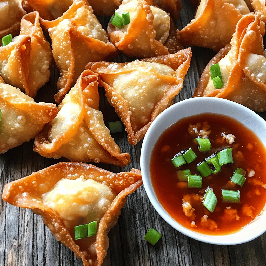 Crispy Cream Cheese Wontons Knusprige Party-Häppchen