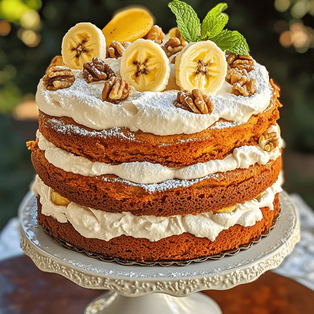 Heavenly Banana Walnut Cream Cake Einfaches Rezept