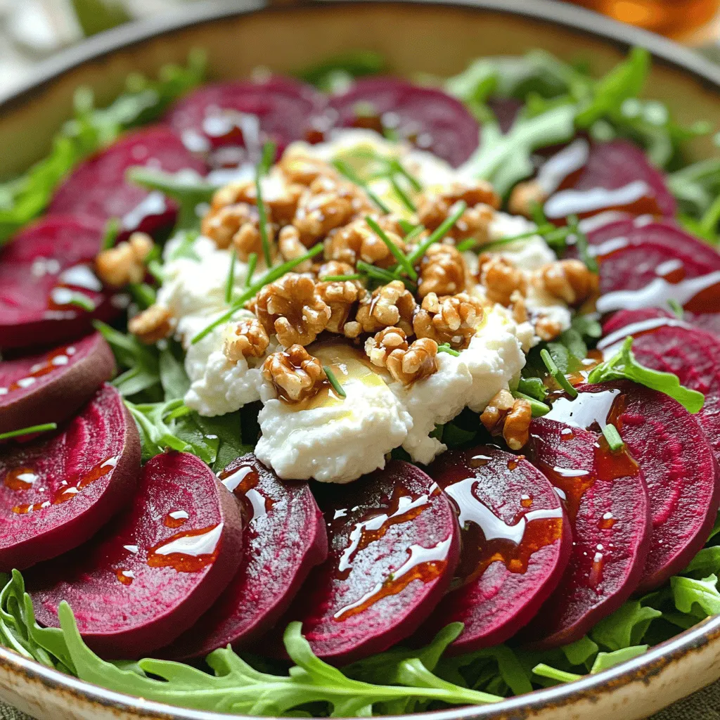 Röster Rüben und Ziegenkäse Salat Frisch Serviert