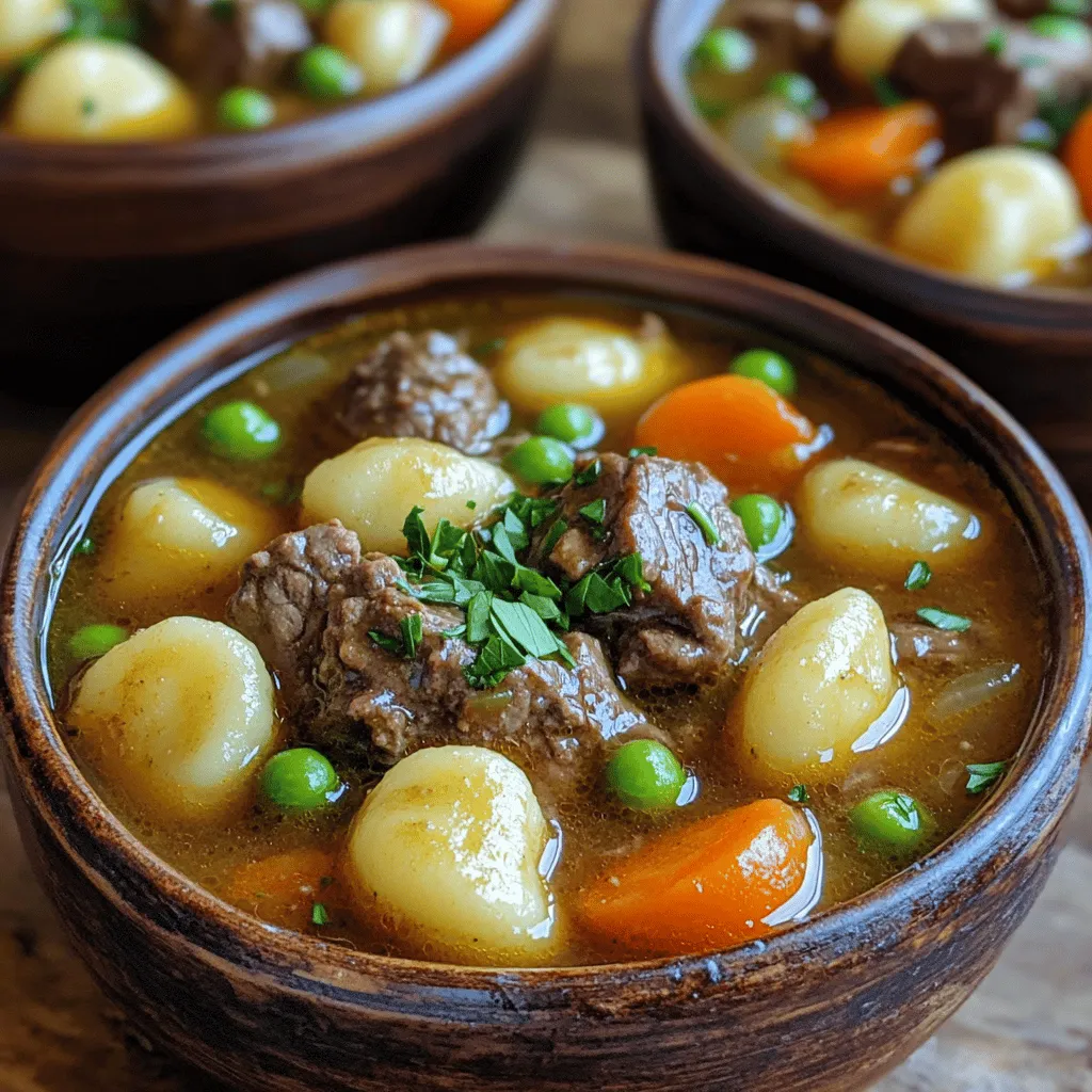Kartoffelgnocchi Rindfleisch Eintopf herzhaft und lecker