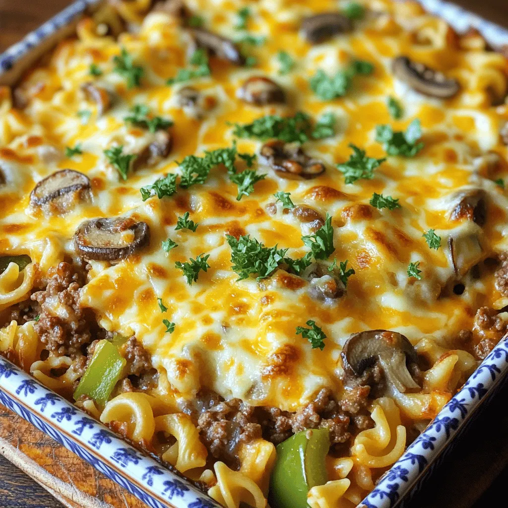 Um einen leckeren Philly Cheesesteak Casserole zuzubereiten, benötigst du folgende Zutaten:
