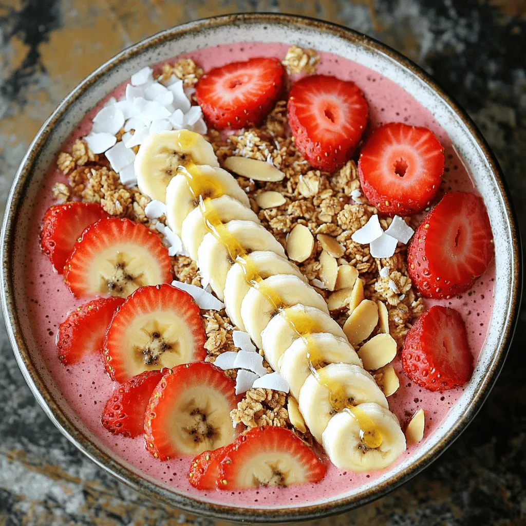 Erdbeer-Bananen-Smoothie-Bowl Frisch und Nahrhaft