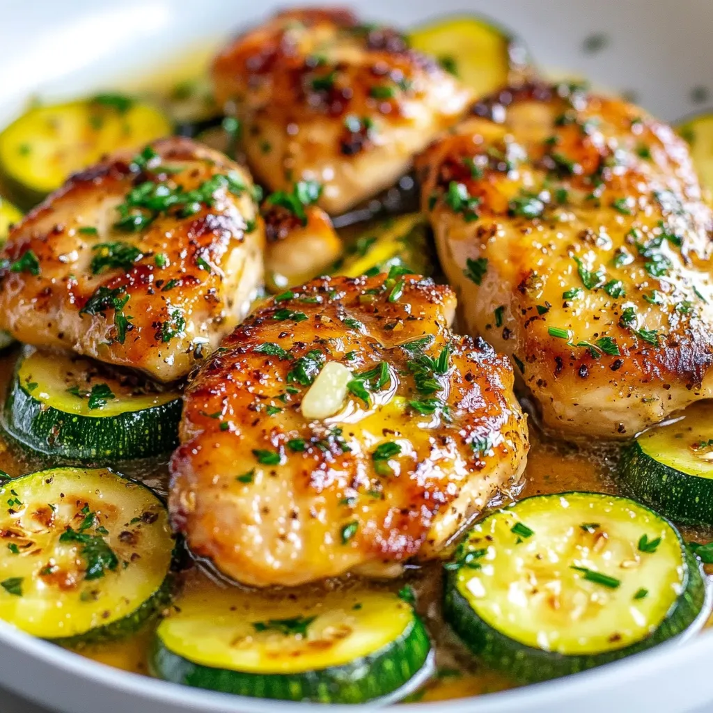Einfaches One-Pan Garlic Butter Chicken mit Zucchini