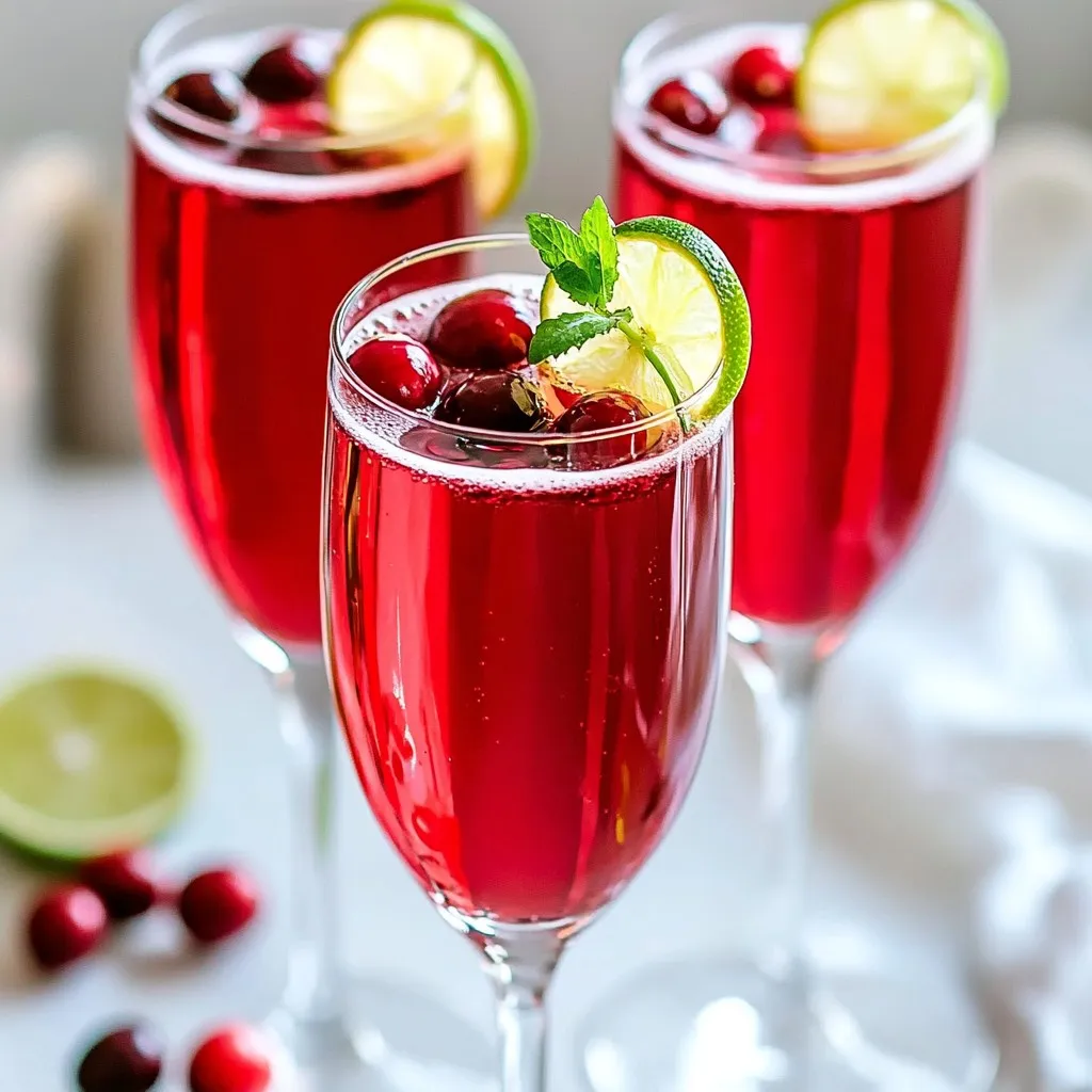 Sprudelnde Cranberry Mimosas Einfache Feierlichkeit