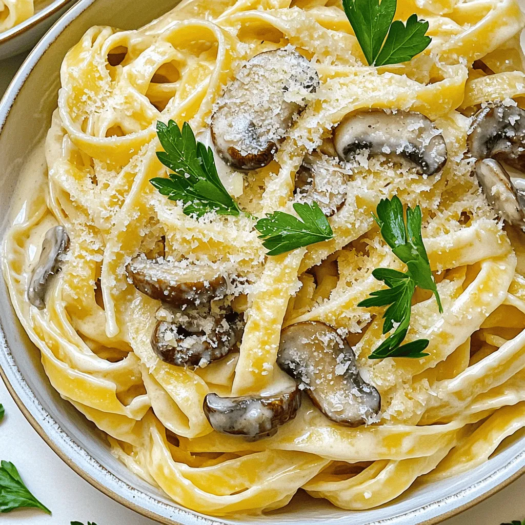 Cremige Knoblauch-Pilz-Pasta Einfache Genussidee