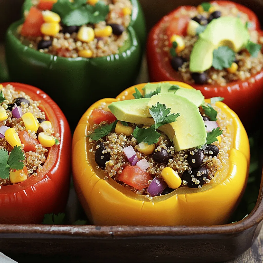 Gesunde Dinner Rezept gefüllte Paprika mit Quinoa