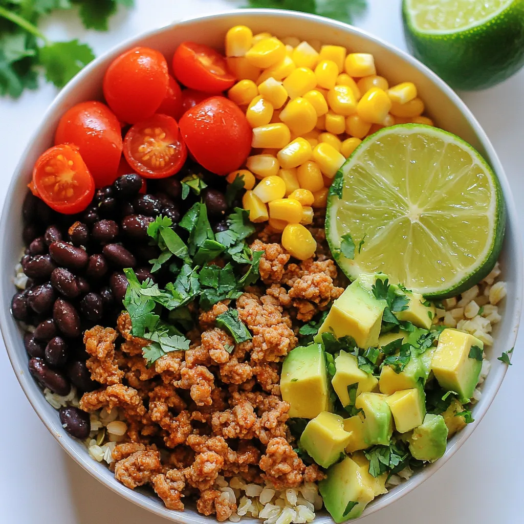 Gesunde Truthahn Taco Schüssel Schnell und Einfach
