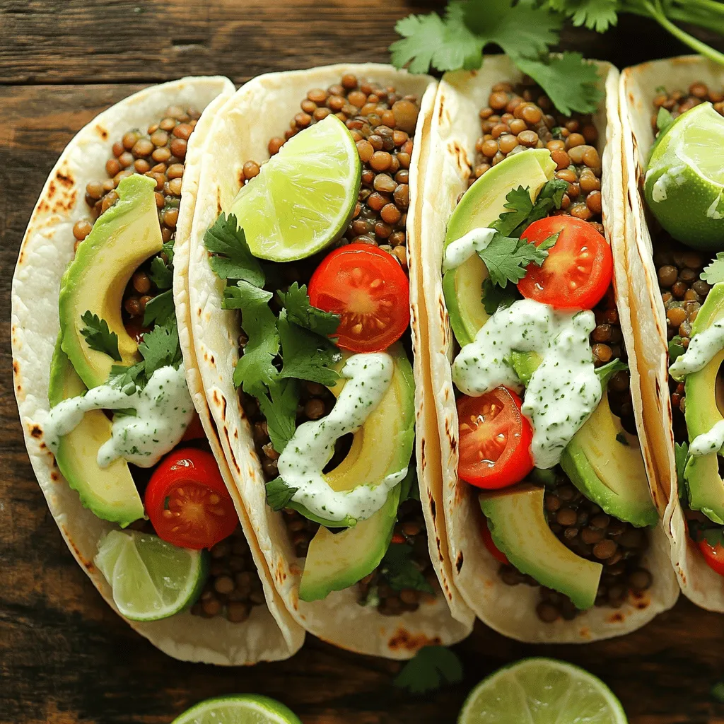 Einfache Green Goddess Linsen Tacos für jeden Tag