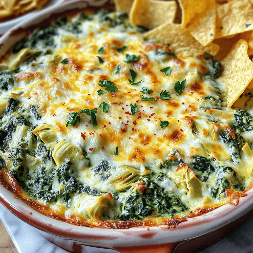 Cremiger Spinach Artichoke Dip Einfache Party-Sensation
