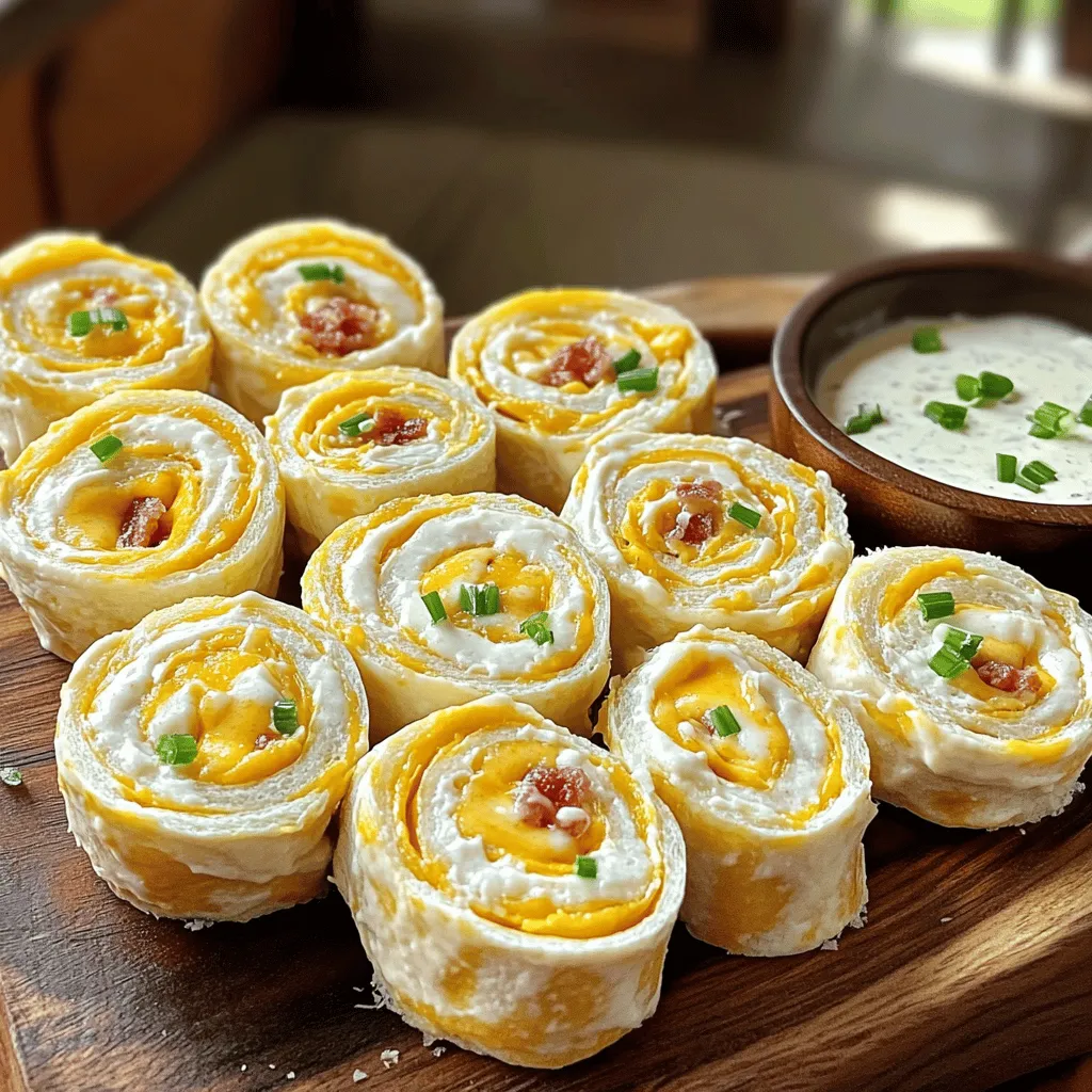 Bacon Cheddar Ranch Pinwheels Einfache Snack-Idee