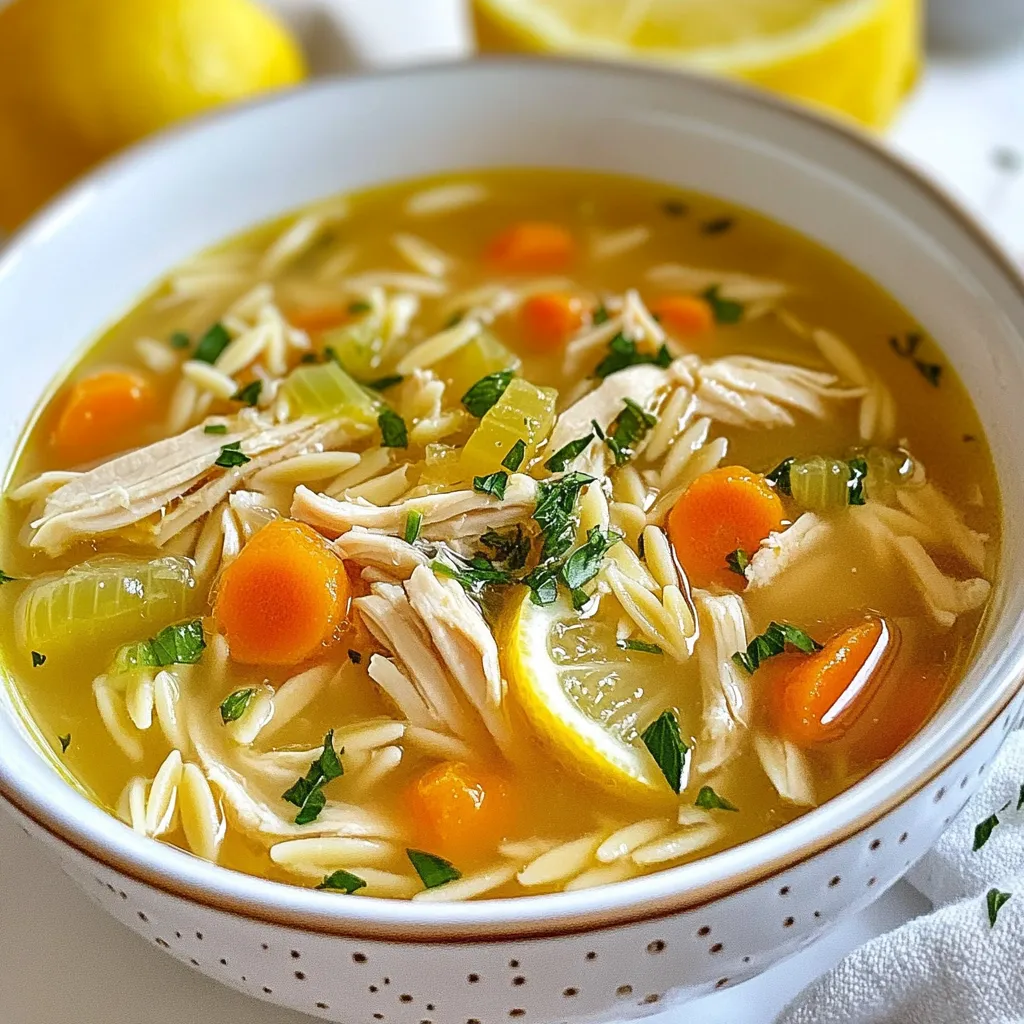 Griechische Zitronen-Hühnchen-Suppe mürbe und frisch