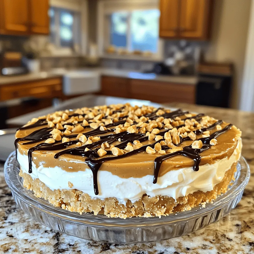 Die Hauptzutaten für einen No Bake Peanut Butter Pie sind einfach und lecker. Man braucht zuerst 200 g Keksboden, wie Butterkekse oder Digestive. Dann 100 g geschmolzene Butter, um den Boden zu binden. Für die Füllung kommen 250 g cremige Erdnussbutter und 200 g weicher Frischkäse hinzu. Puderzucker, 100 g, sorgt für die Süße. Man benötigt auch 240 ml Schlagsahne, einen Teelöffel Vanilleextrakt und eine Prise Salz. Diese Zutaten machen den Kuchen reichhaltig und cremig.