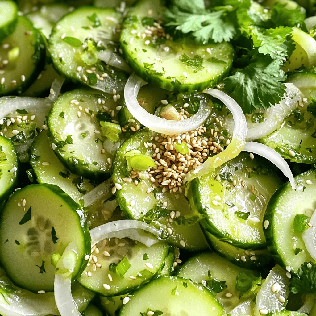 Sesame Ginger Cucumber Salad Frisch und Knackig