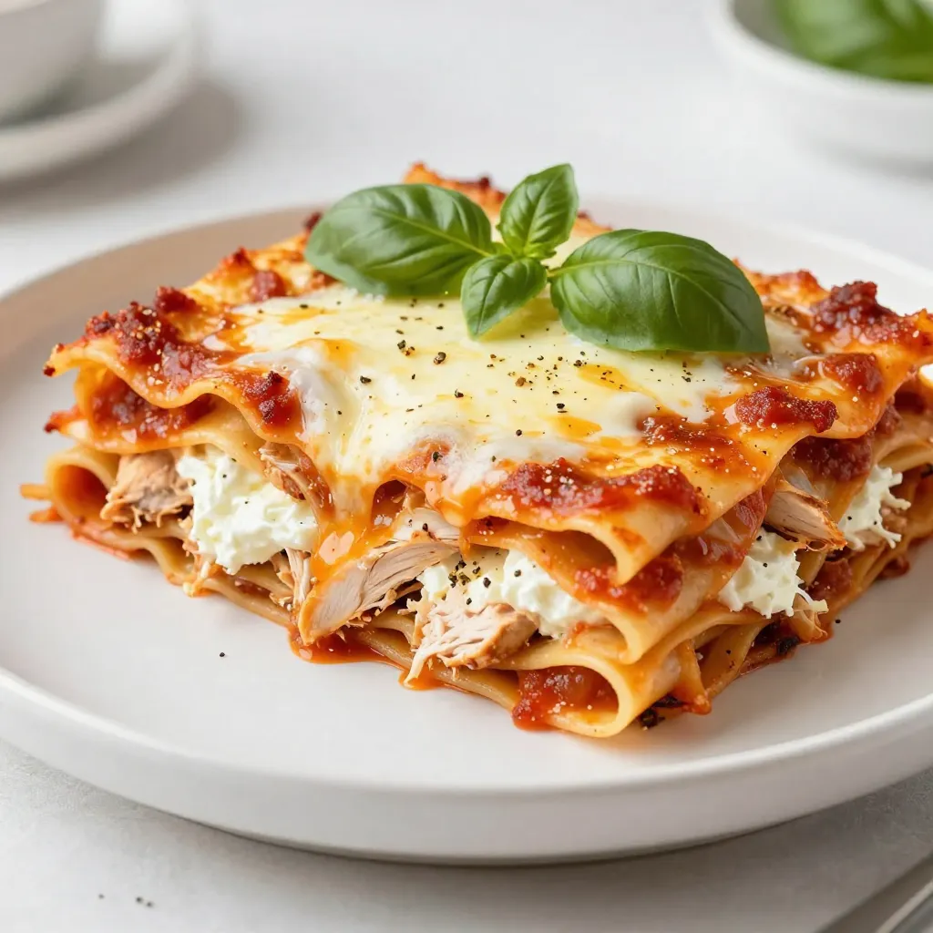 Einfache Hähnchenlasagne Schnelle und leckere Mahlzeit