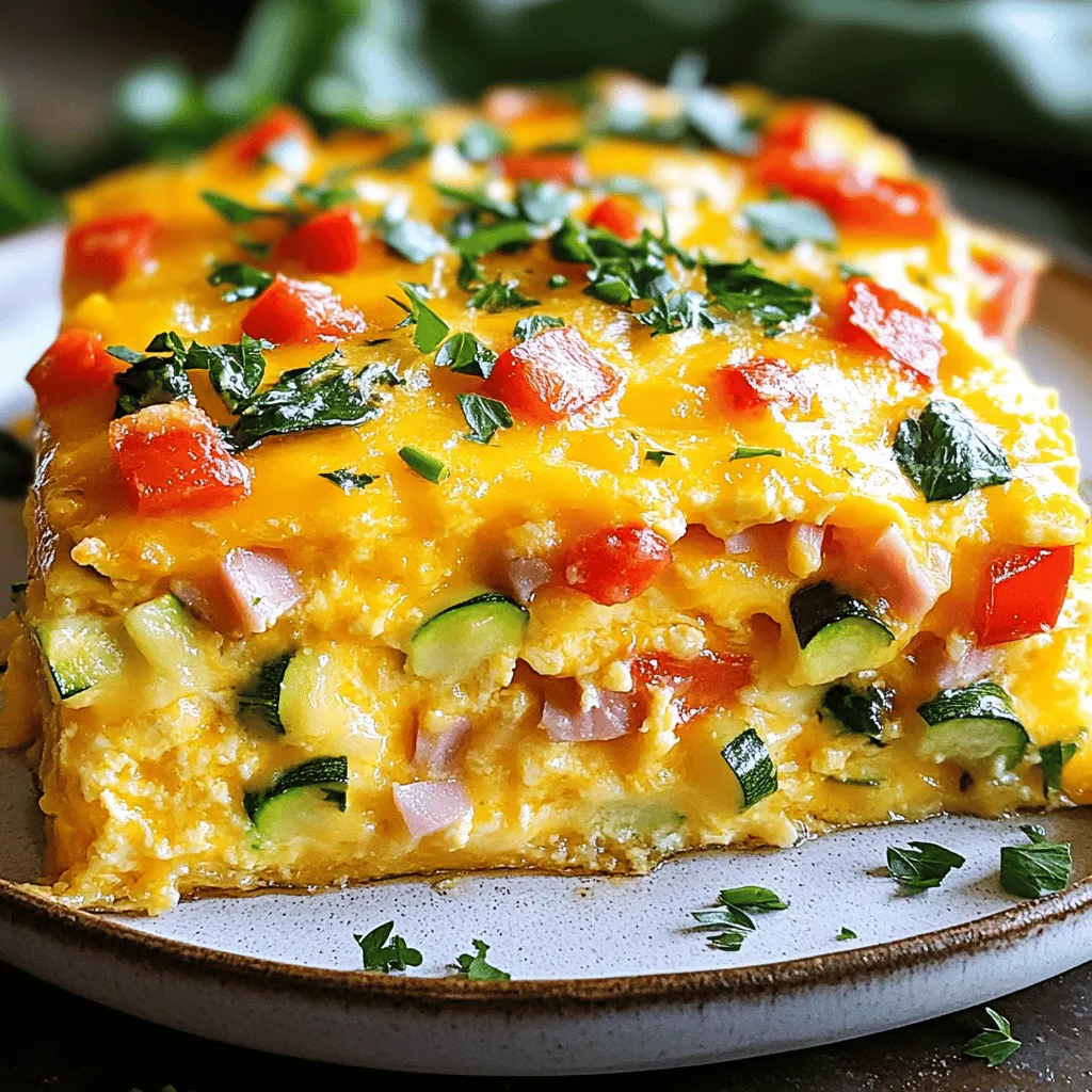 Für diesen leckeren Frühstücksauflauf benötigst du: - 6 große Eier - 200 ml Milch - 150 g würziger Käse (z.B. Cheddar oder Gouda), gerieben - 250 g gekochter Schinken, gewürfelt - 1 kleine rote Paprika, gewürfelt - 1 kleine Zucchini, gewürfelt - 100 g frischer Spinat, grob gehackt - 1 Teelöffel getrockneter Oregano - Salz und Pfeffer nach Geschmack - 1 TL Olivenöl