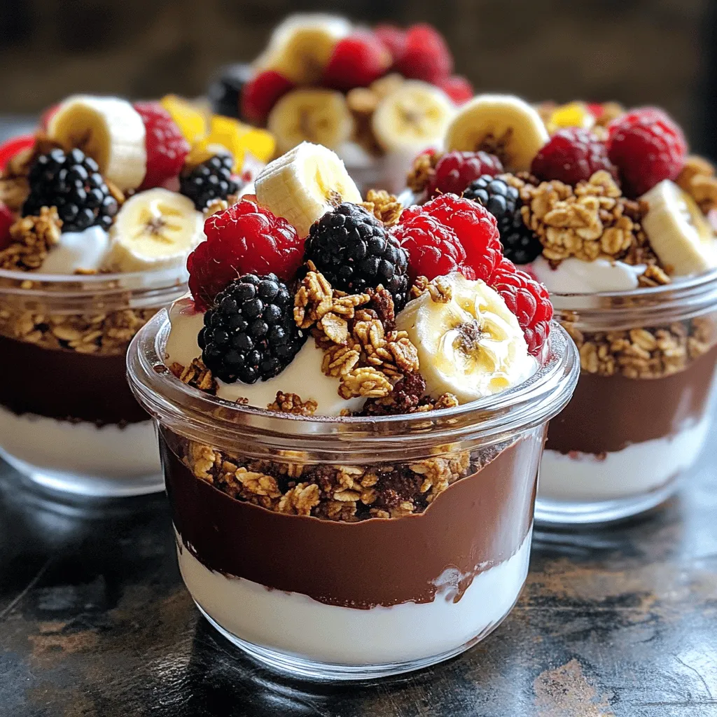 - 1 Tasse griechischer Joghurt - 1 Portion (30g) Vanille-Protein-Pulver - 2 Esslöffel Kakaopulver