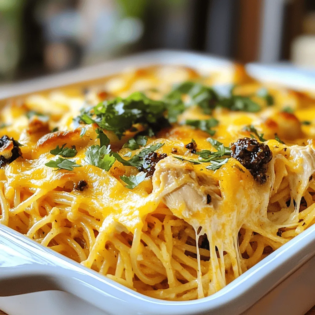 Die Hauptzutaten für Monterey Chicken Spaghetti Bake sind einfach und lecker. Du brauchst 300 g Spaghetti, die die Basis des Gerichts bilden. Dann kommen 500 g gewürfelte Hähnchenbrust hinzu, die dem Auflauf Proteine und Geschmack geben. Eine Dose schwarze Bohnen und eine Dose Mais sorgen für zusätzliche Textur und Nährstoffe. Dazu kommt ein Glas Salsa, das dem Gericht einen würzigen Kick verleiht.