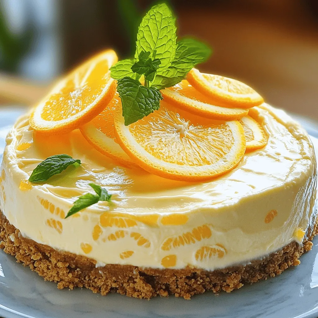 Für einen No-Bake Orange Creamsicle Cheesecake braucht man frische und einfache Zutaten. Die Hauptbestandteile sind Kekse, Frischkäse, Butter und Sahne.