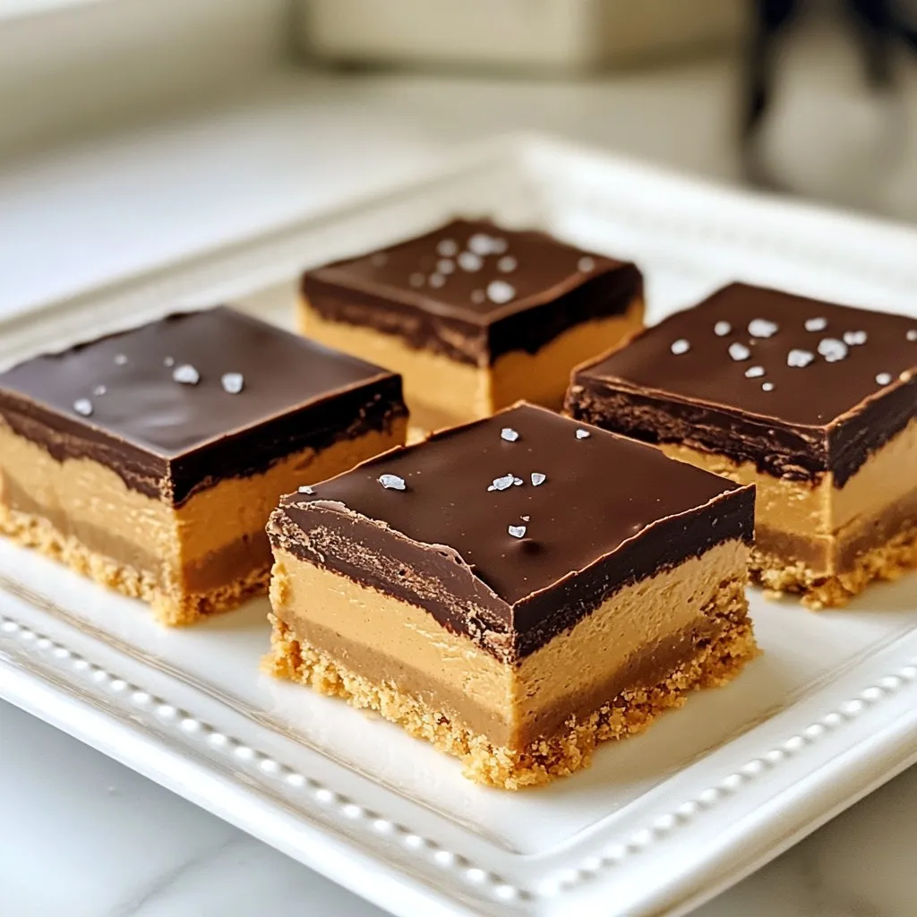 No-Bake Chocolate Peanut Butter Bars Einfacher Genuss