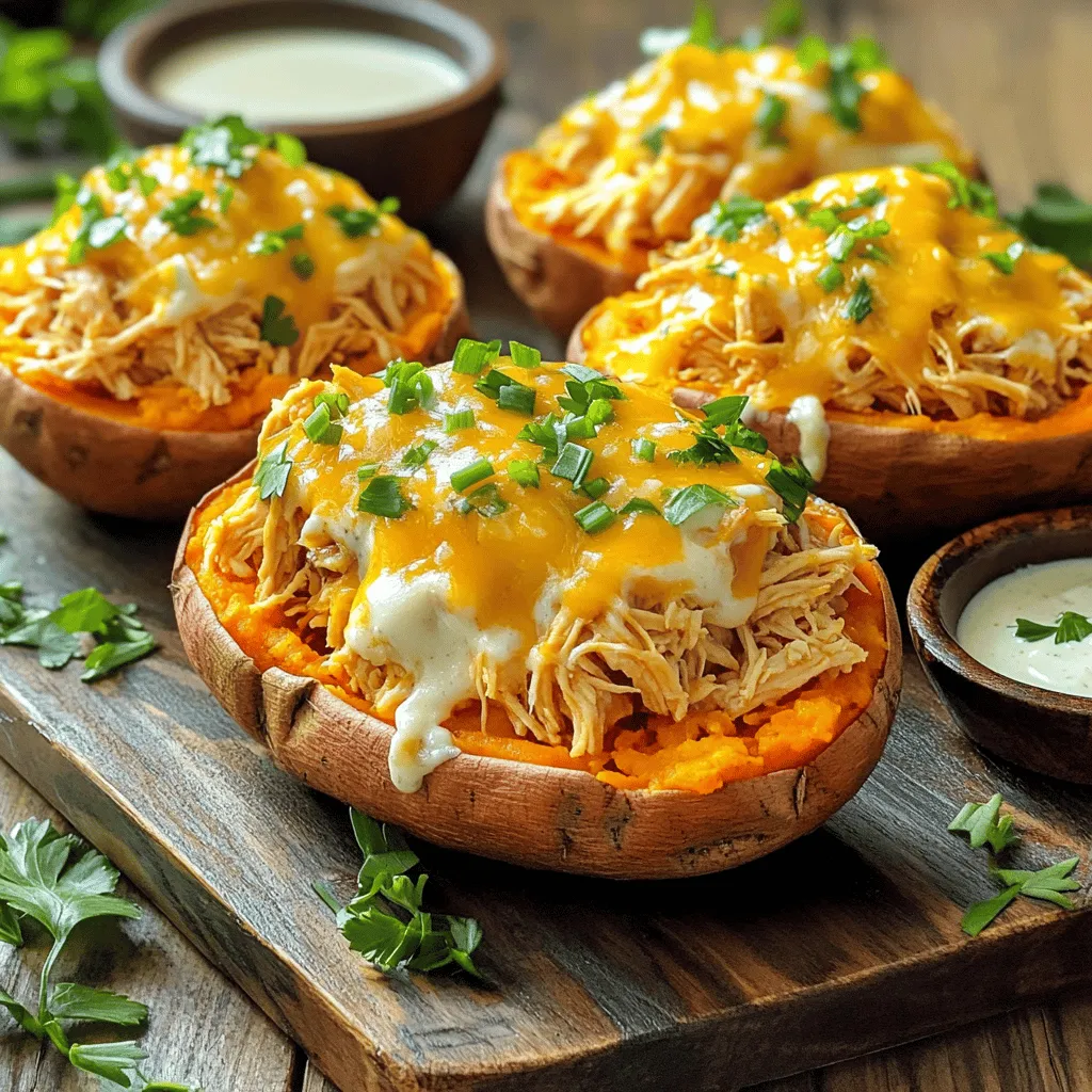 Buffalo Chicken Stuffed Sweet Potatoes Einfaches Rezept